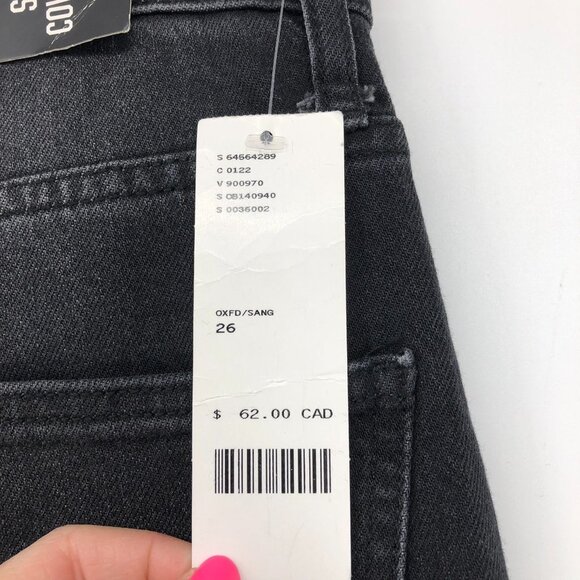 Urban Outfitters BDG High Waisted Cowboy Jeans in Black Charcoal Stretch NWT 26 - Picture 6 of 16